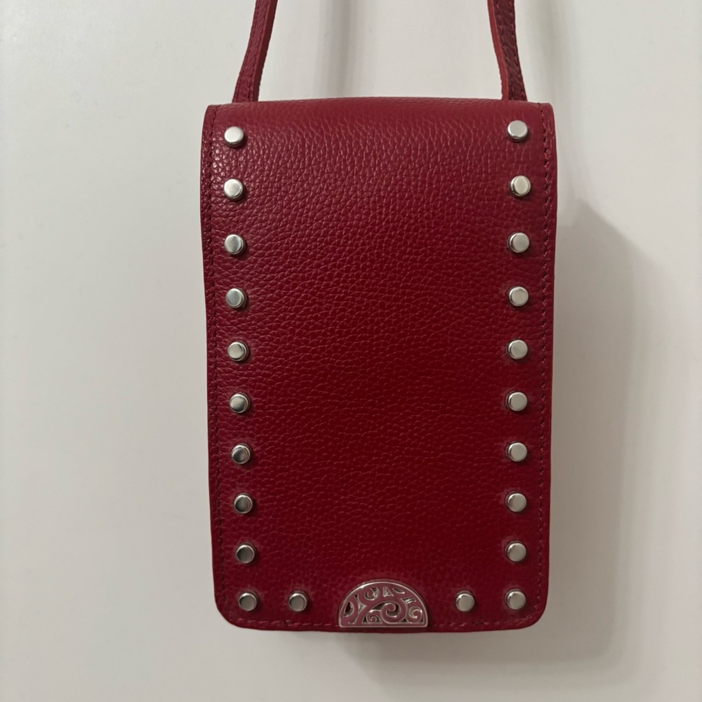 NWT Brighton Pretty Tough Rox Phone Organizer Bag Purse Lipstick Red Leather